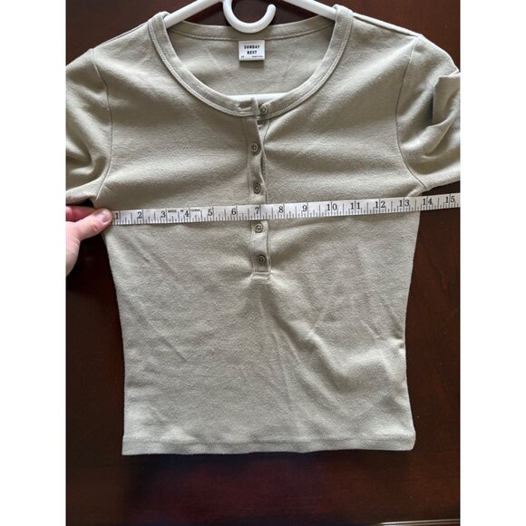 Aritzia Sunday Best Long Sleeve Top Bundle Honor Tee + Lola Henley in Size XS - Picture 12 of 13